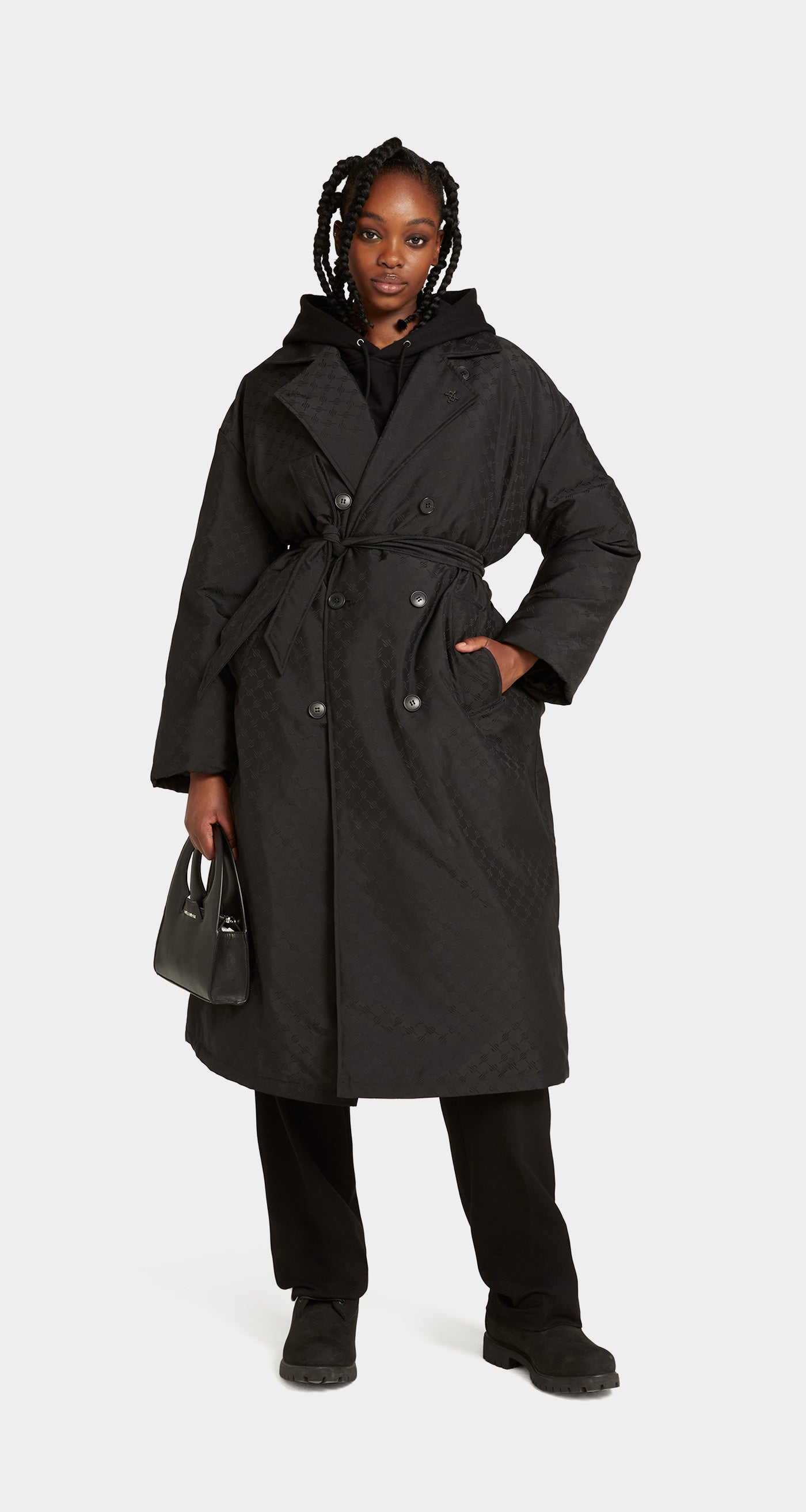 DP - Black Riesha Trenchcoat - Wmn - Front