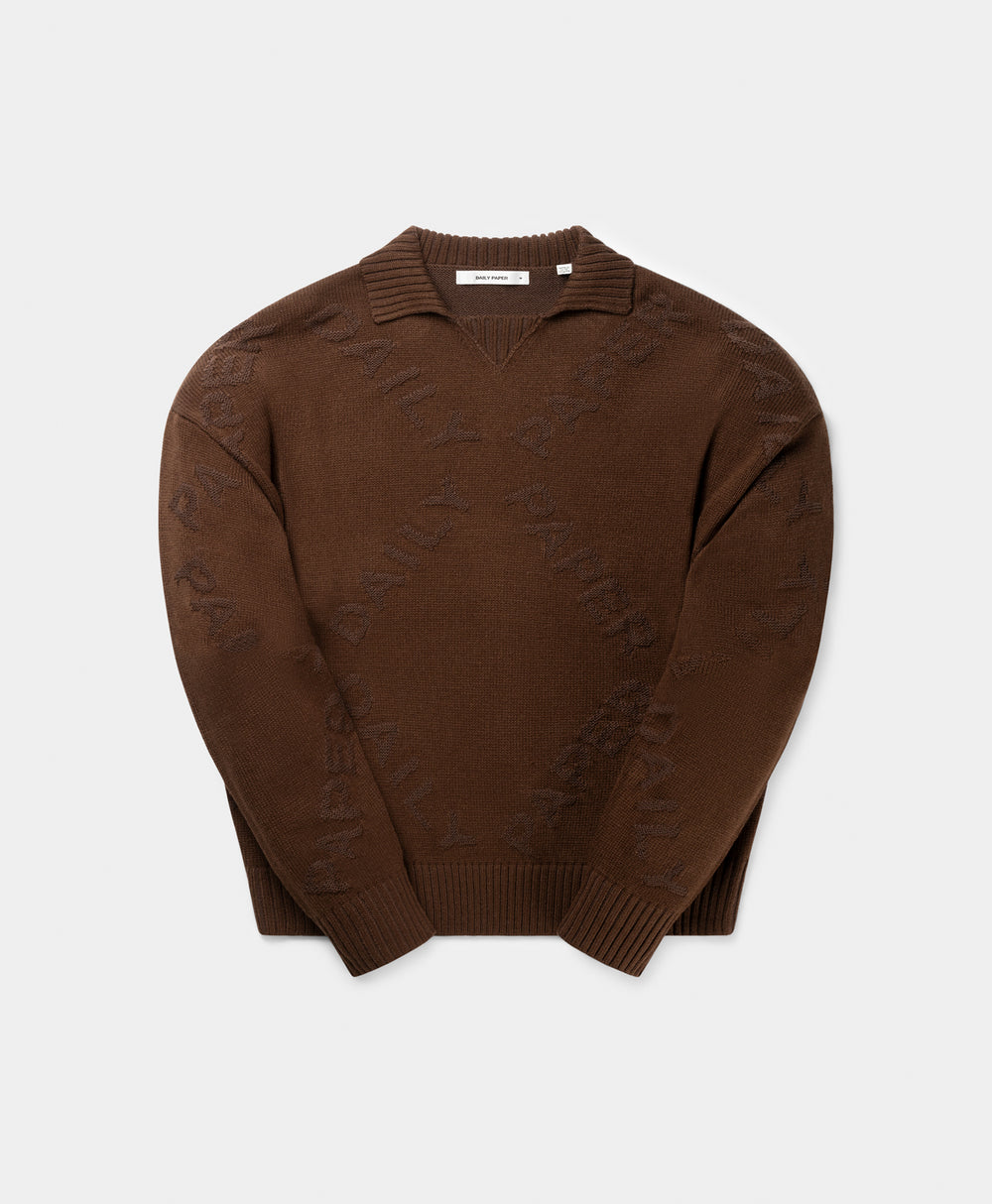 DP - Brown Diamond Knit Sweater - Packshot - front 