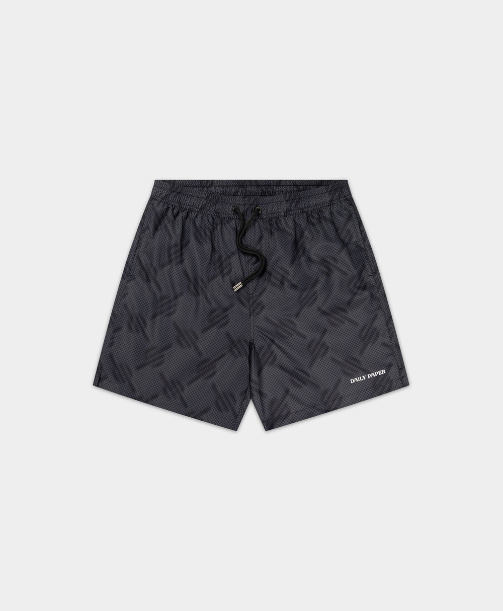 DP - Black Dotted Monogram Swimshorts - Packshot - front 