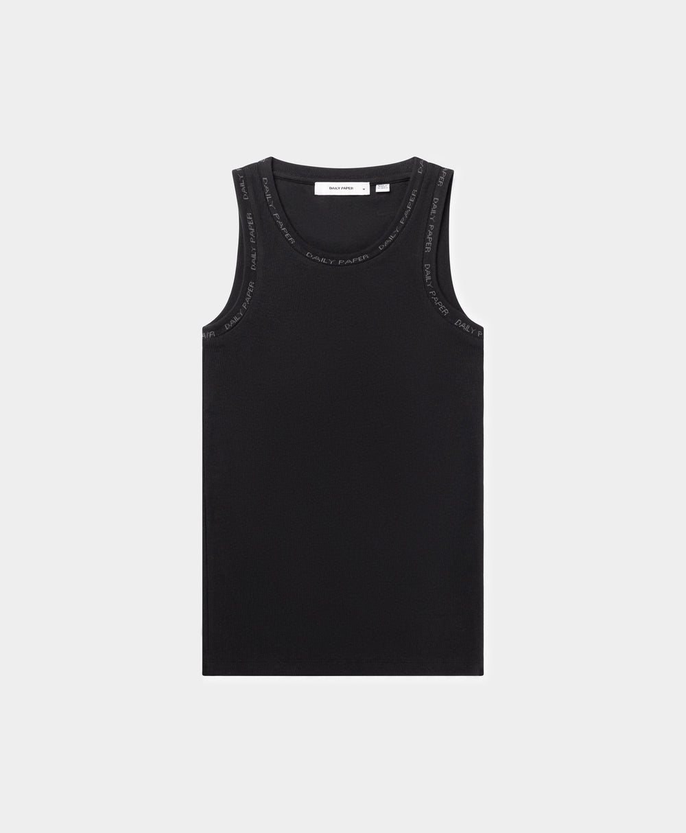 DP - Black Erib Tank Top - Packshot - Front