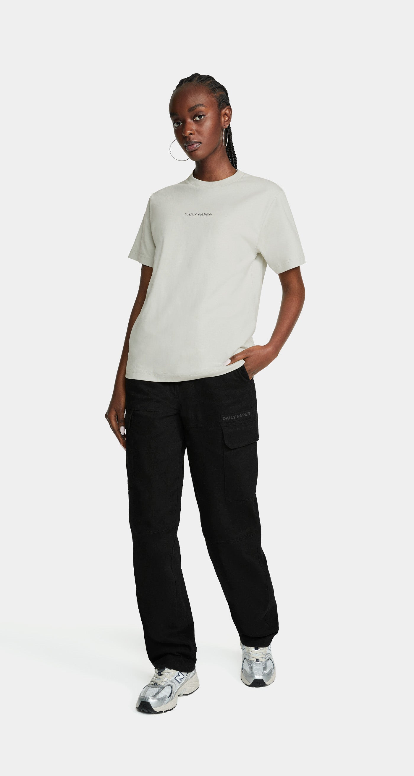 DP - Black Ezea Cargo Pants - Wmn - Front Rear