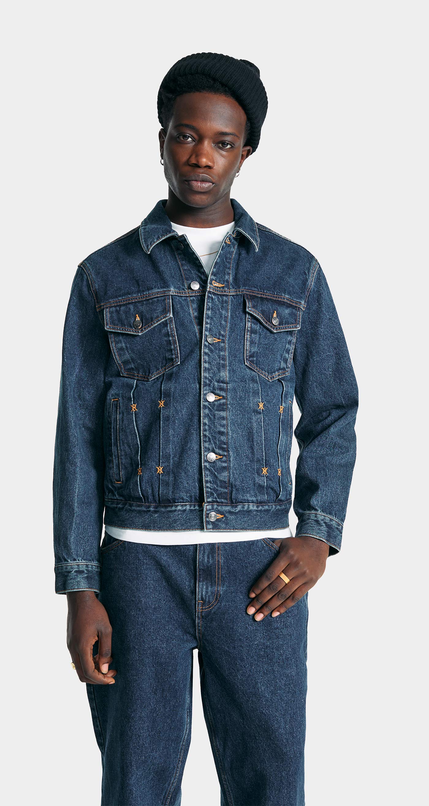 DP - Blue Bomi Denim Jacket - Modelshot - men - detail