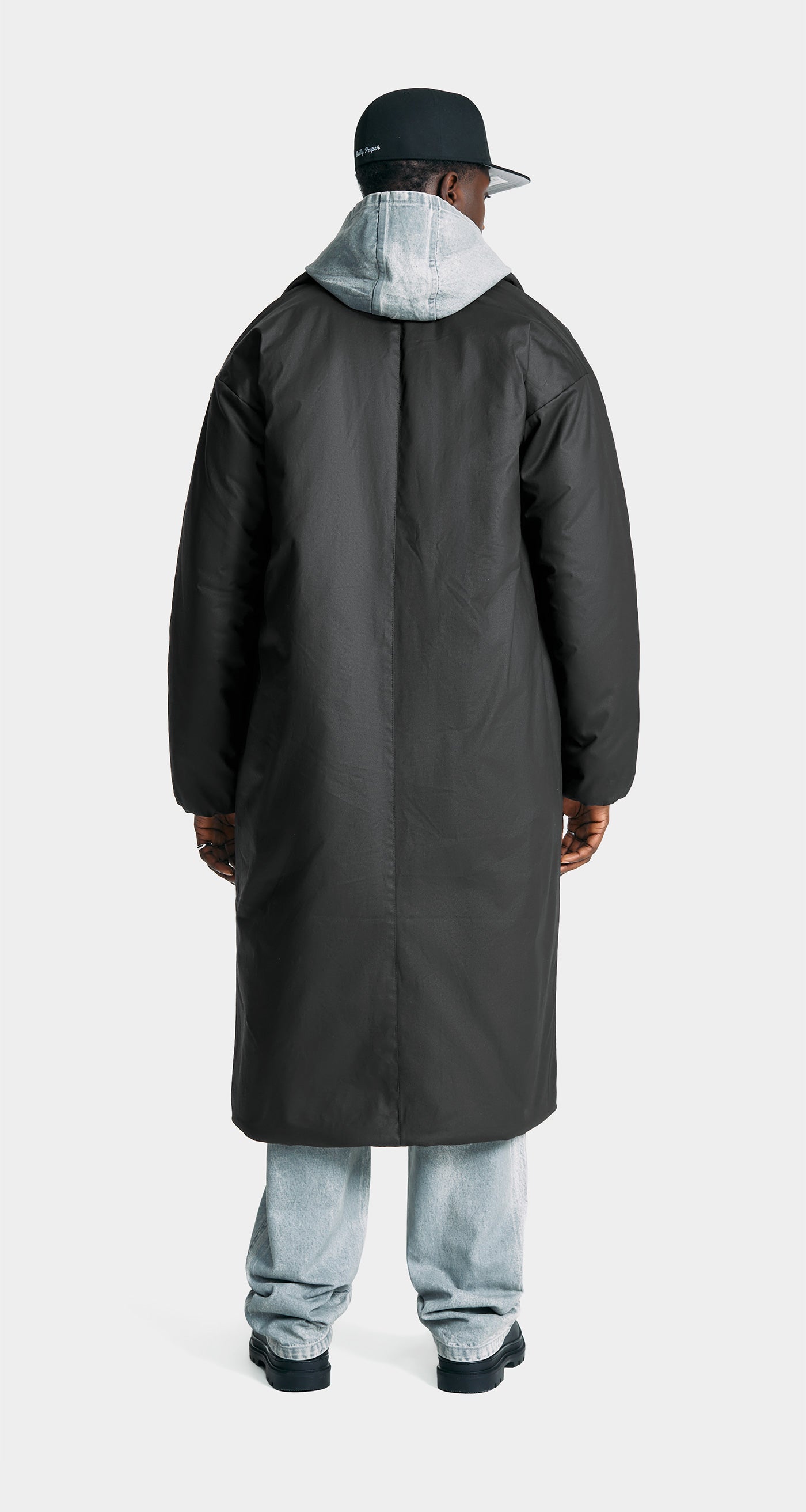 DP - Jet Black Rano Puffer Coat - Modelshot - men - rear