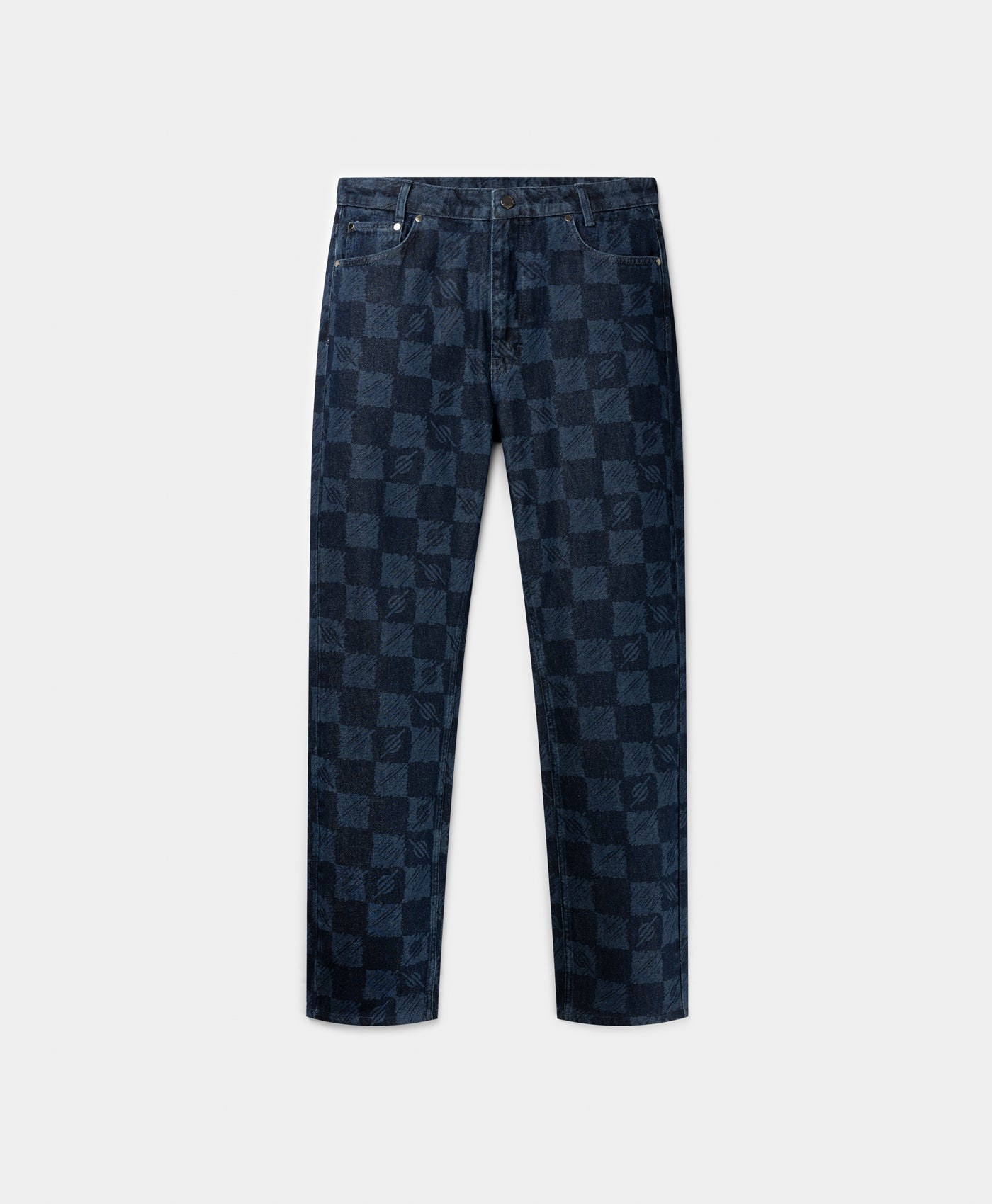 DP - Blue Kibo Check Jacquard Jeans - Packshot - front 