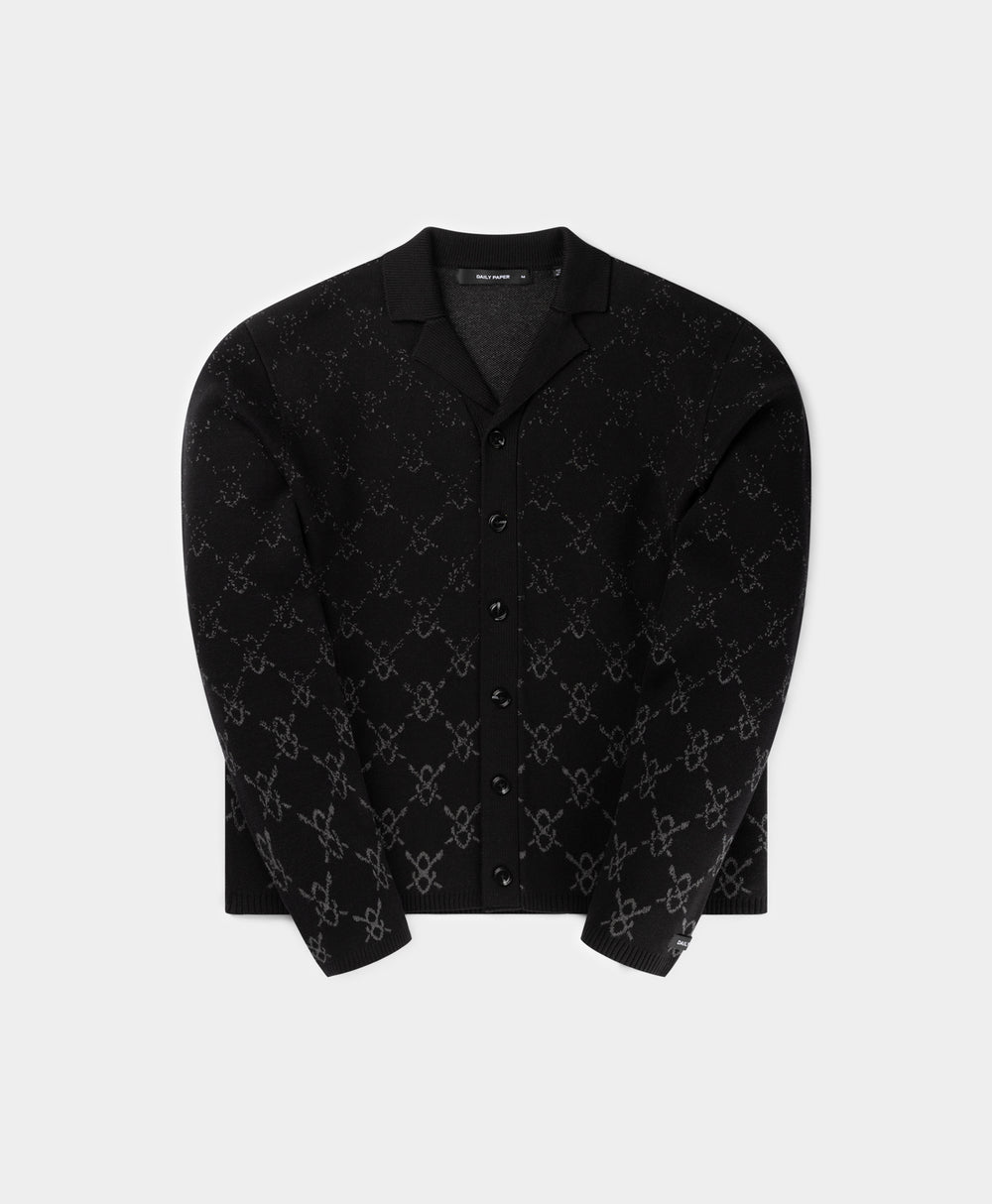 DP - Black Kirabo Gradient Knit Boxy Cardigan - Packshot - front 