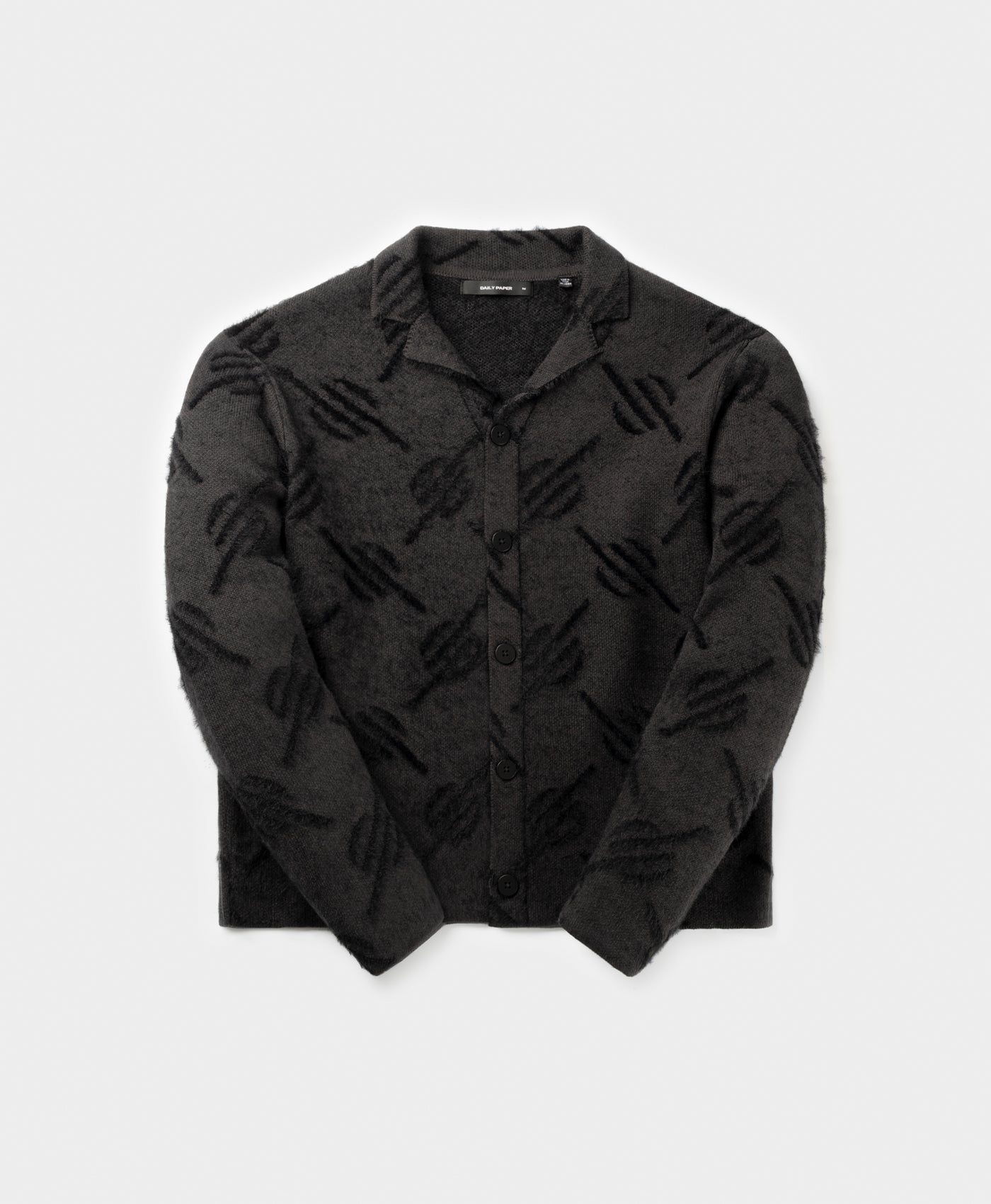 DP - Black Kirabo Monogram Knit Cardigan  - Packshot - front 