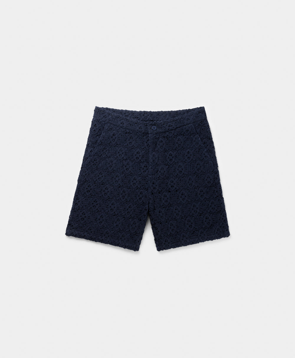 DP - Maritime Blue Lace Shield Short - Packshot - front 