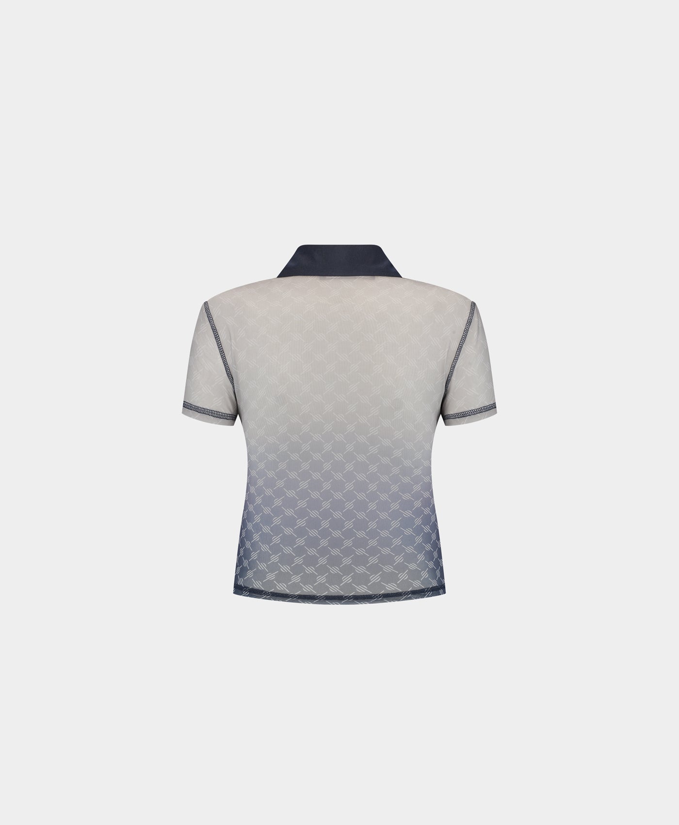 DP - Blue Mesh Monogram Polo - Packshot - rear