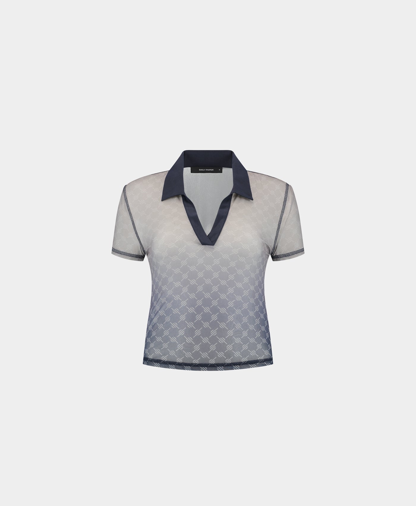 DP - Blue Mesh Monogram Polo - Packshot - front 