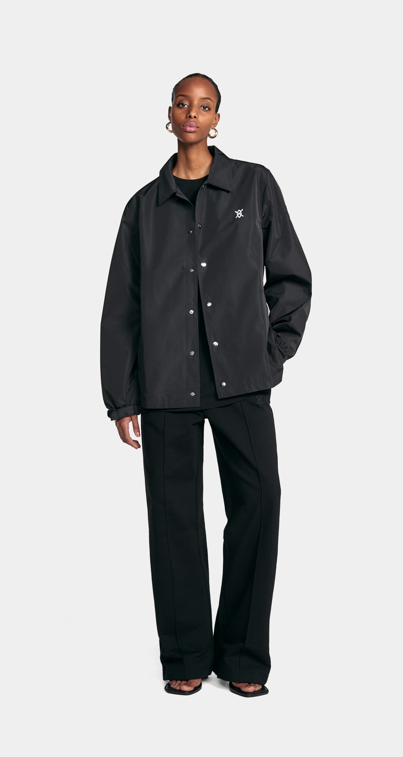 DP - Black Ecoach Coat - Wmn - Front