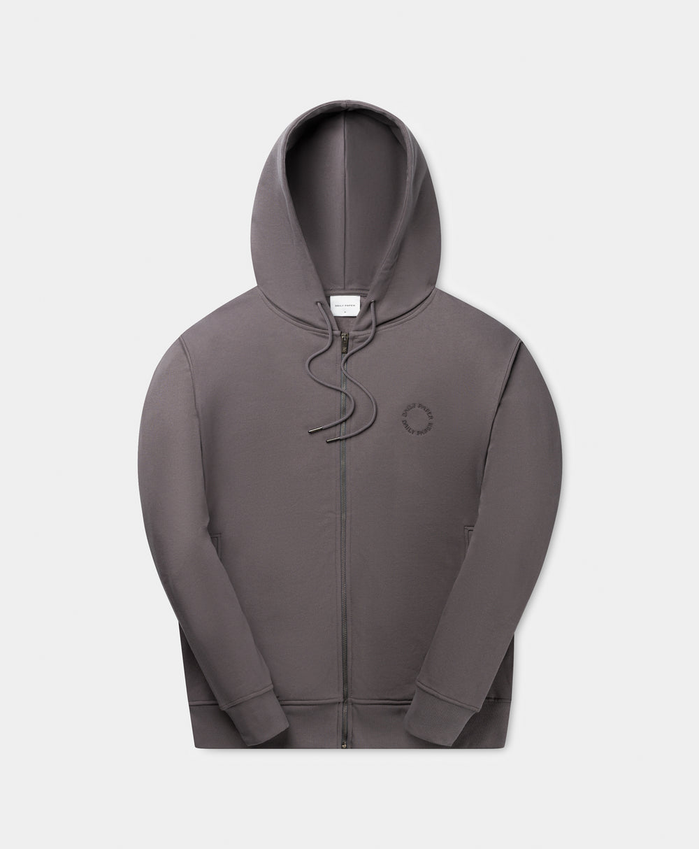 DP - Rabbit Grey Orbit Emb Zip Hoodie - Packshot - front 