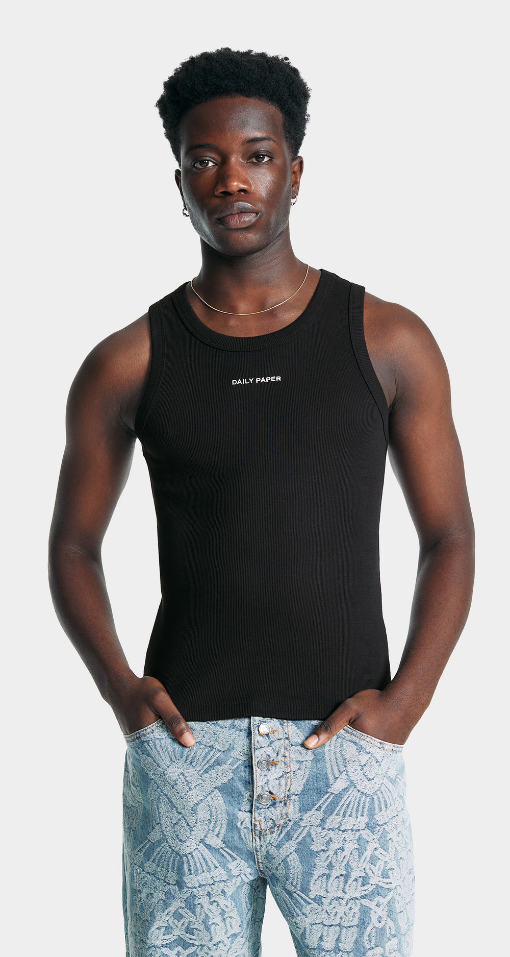 DP - Black Logotype Tank Top - Men - Rear