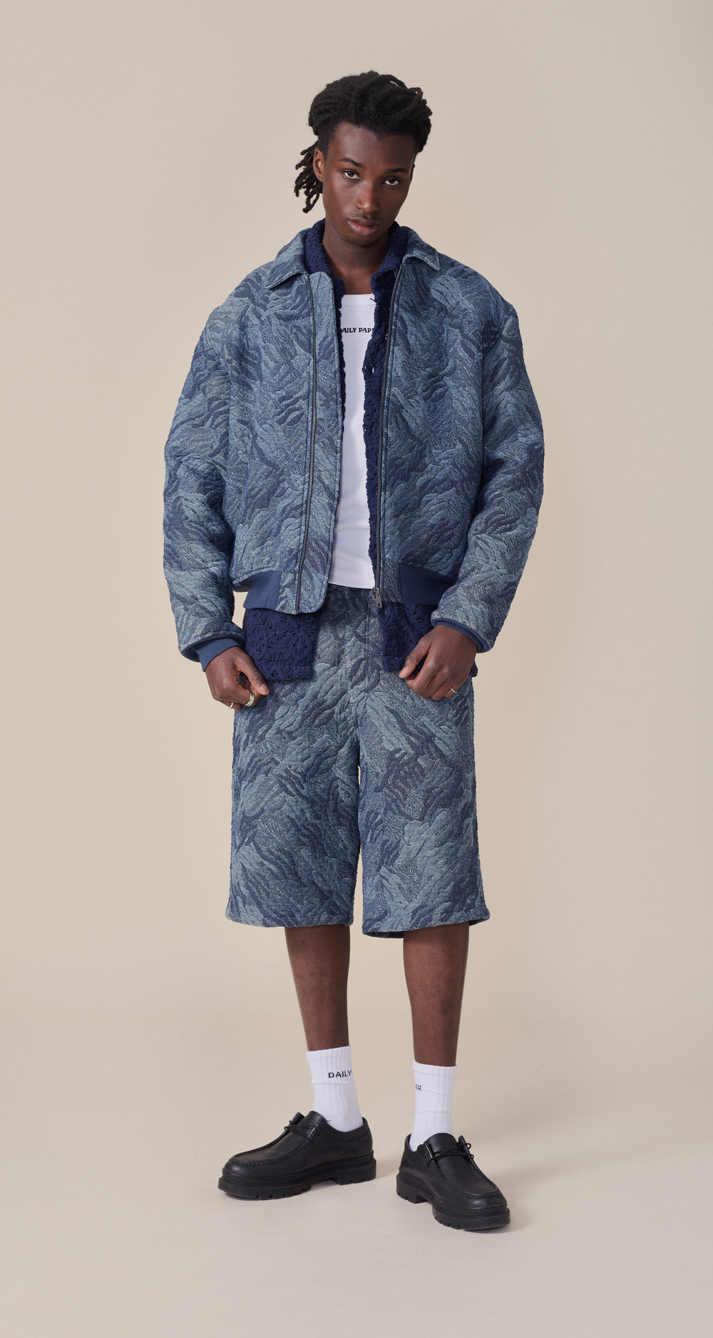 DP - Camo Monogram Denim Bomber - Modelshot - men - front