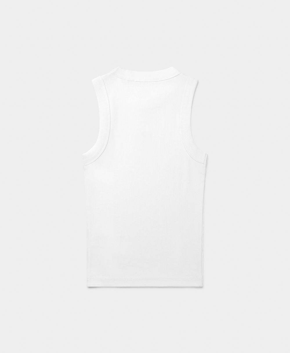 DP - White Unit Rib Tank Top - Packshot - Rear