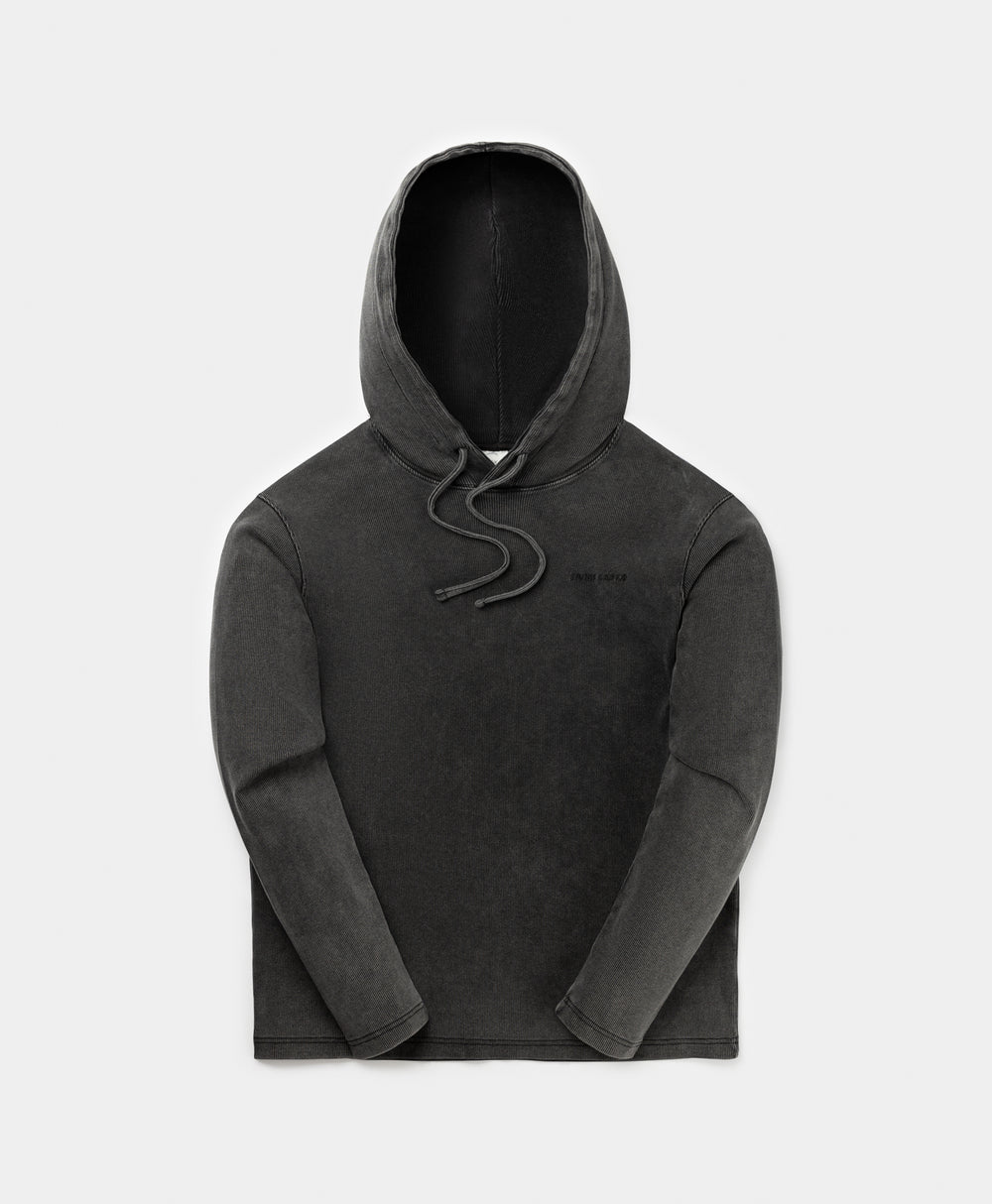 DP - Black Zawadi Rib Hoodie - Packshot - front 