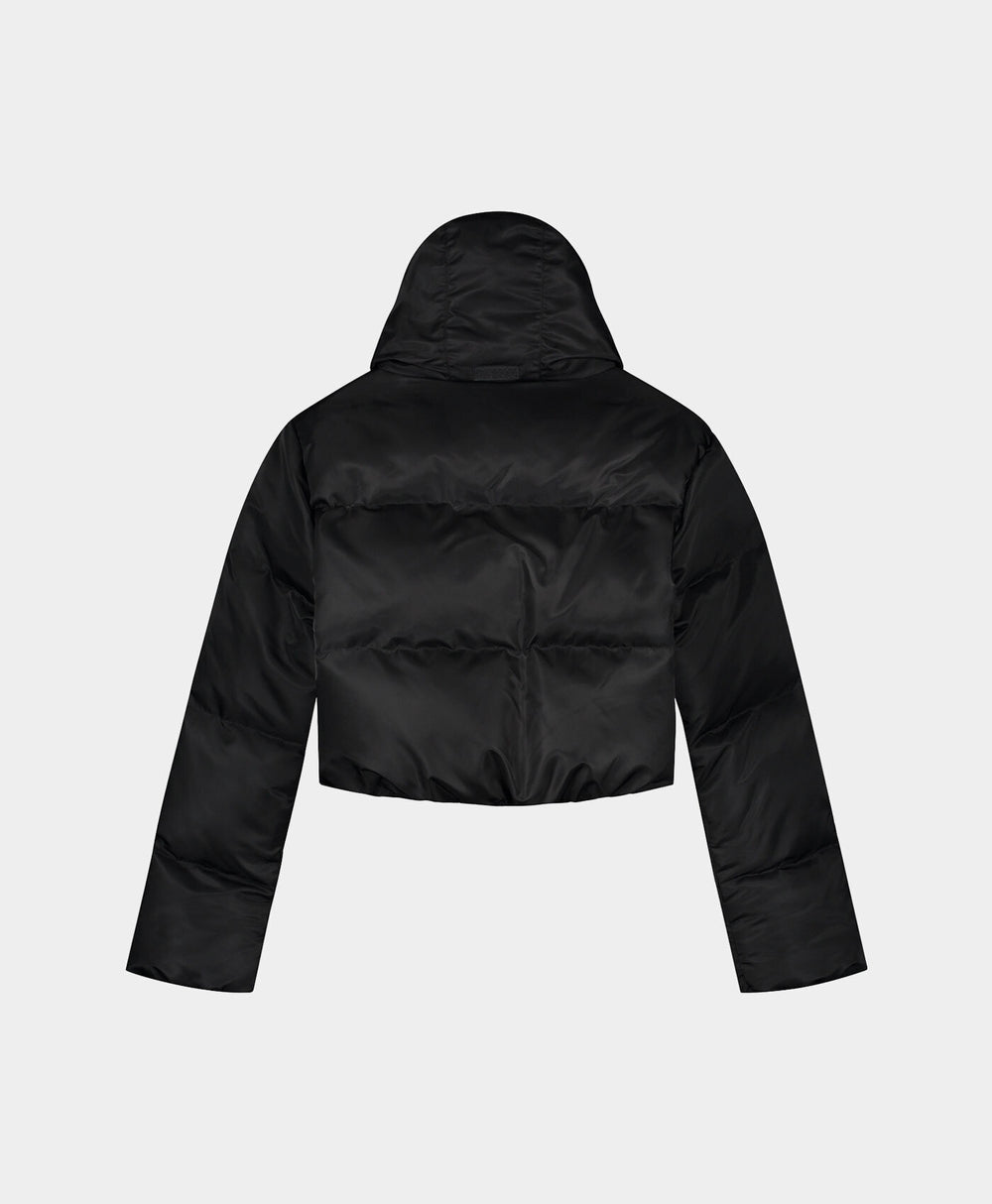 DP - Black Epuff Cropped Jacket - Packshot - Rear