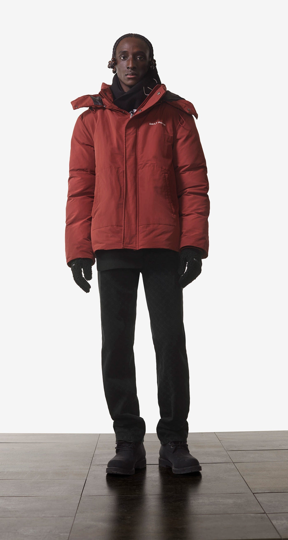 DP- Fiery Brick Red Nuraz Puffer Jacket - Men - Front