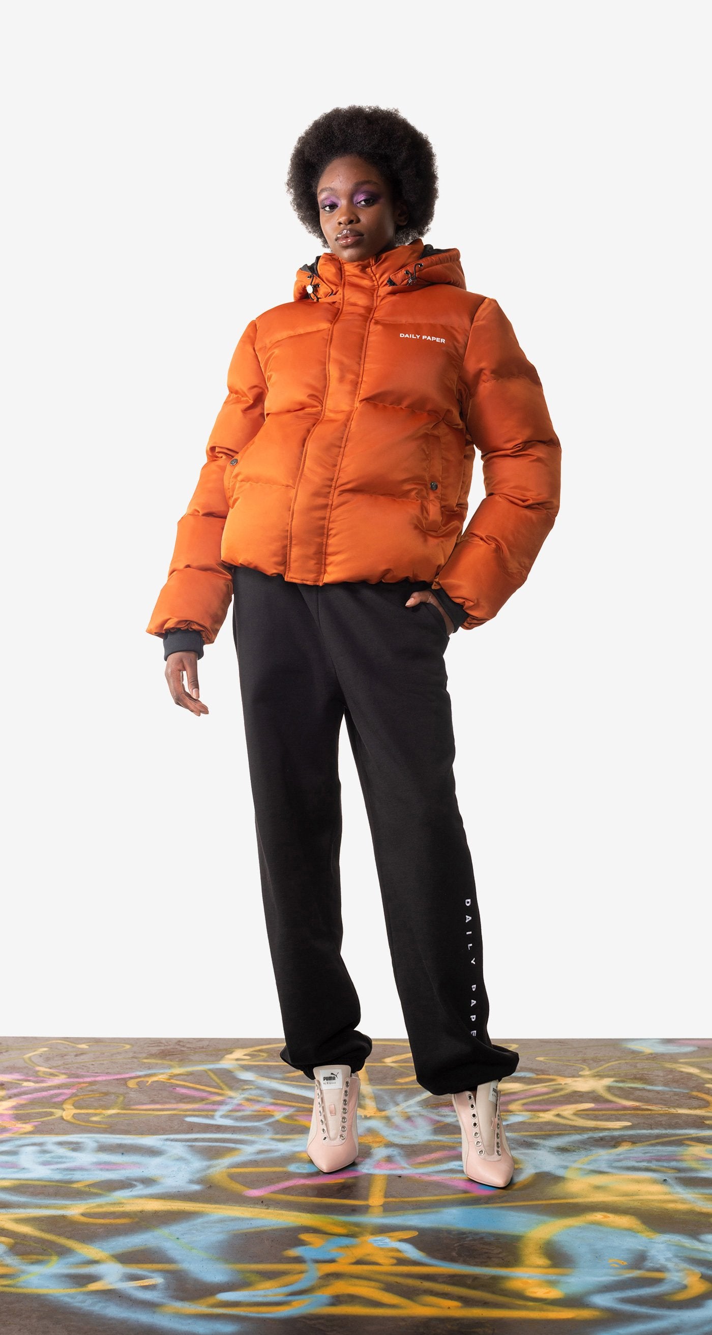 DP - Orange Clay Epuffa Jacket - Wmn - Front 